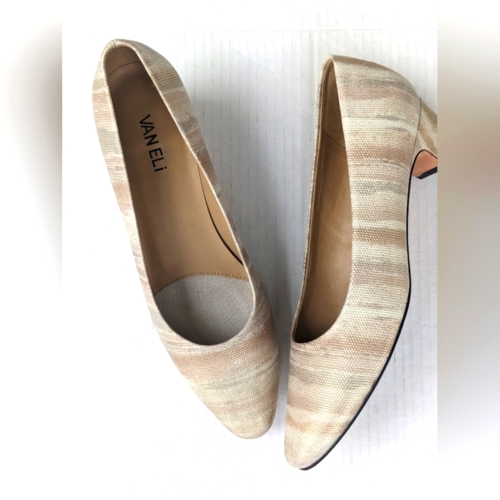 VANELI Italian PUMPS OXFORD CREAM GOLD  PRINT SIZE 9M*